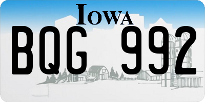 IA license plate BQG992