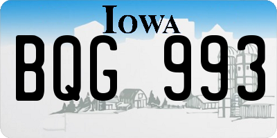 IA license plate BQG993