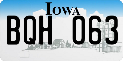 IA license plate BQH063