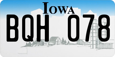 IA license plate BQH078
