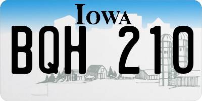 IA license plate BQH210