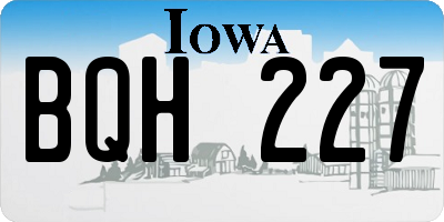 IA license plate BQH227