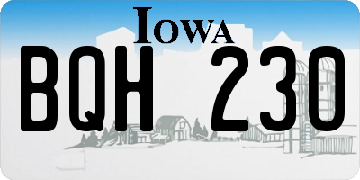 IA license plate BQH230