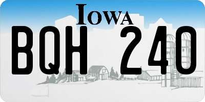 IA license plate BQH240