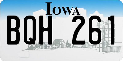 IA license plate BQH261