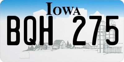 IA license plate BQH275