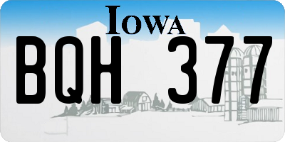 IA license plate BQH377