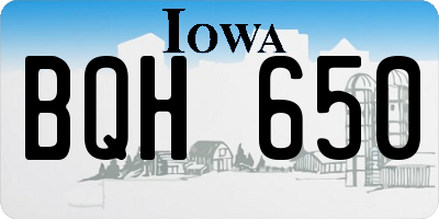 IA license plate BQH650