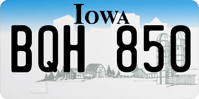 IA license plate BQH850