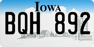 IA license plate BQH892