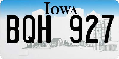 IA license plate BQH927