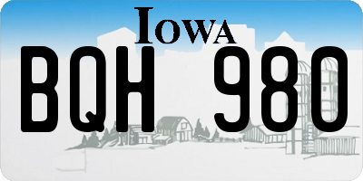 IA license plate BQH980