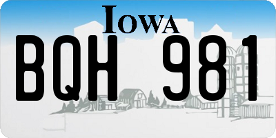 IA license plate BQH981