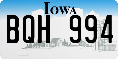 IA license plate BQH994