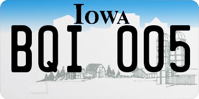 IA license plate BQI005