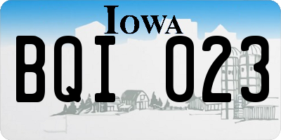 IA license plate BQI023