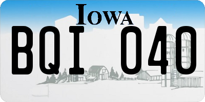 IA license plate BQI040