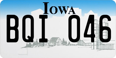 IA license plate BQI046
