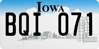 IA license plate BQI071