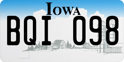 IA license plate BQI098