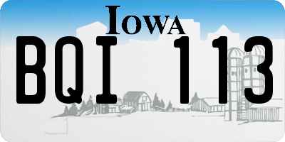 IA license plate BQI113