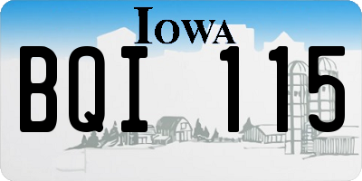 IA license plate BQI115