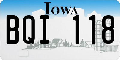 IA license plate BQI118