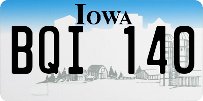 IA license plate BQI140