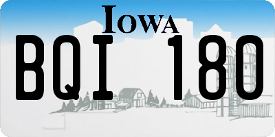 IA license plate BQI180