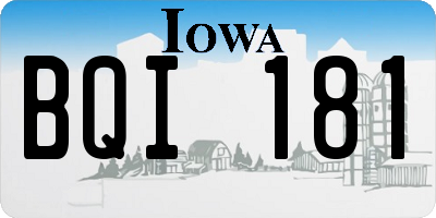 IA license plate BQI181