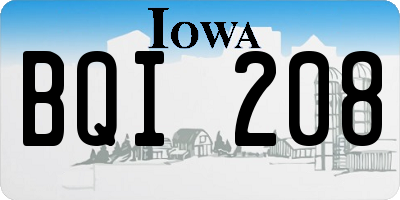 IA license plate BQI208