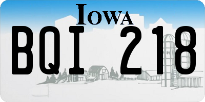IA license plate BQI218