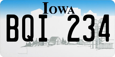 IA license plate BQI234
