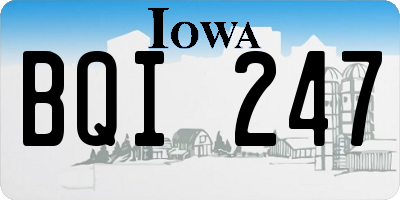 IA license plate BQI247
