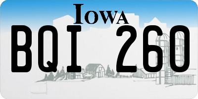 IA license plate BQI260