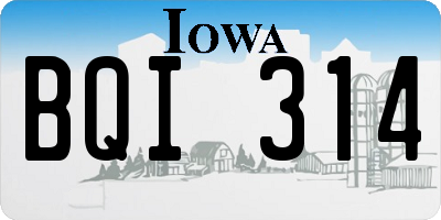 IA license plate BQI314