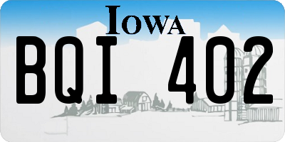 IA license plate BQI402