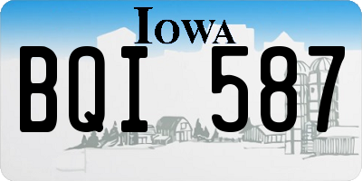 IA license plate BQI587