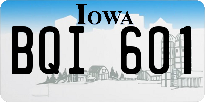 IA license plate BQI601