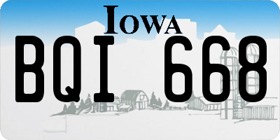 IA license plate BQI668