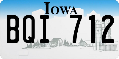 IA license plate BQI712