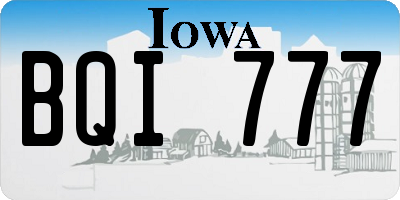 IA license plate BQI777