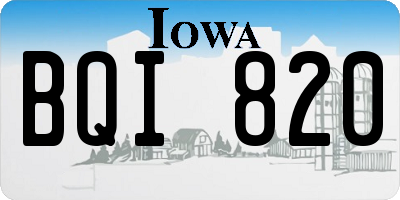 IA license plate BQI820