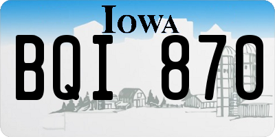 IA license plate BQI870