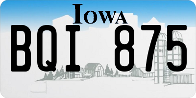 IA license plate BQI875