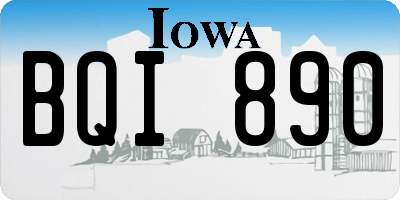 IA license plate BQI890