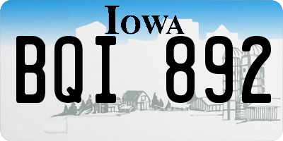 IA license plate BQI892