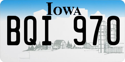 IA license plate BQI970