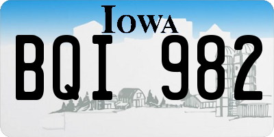 IA license plate BQI982
