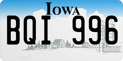 IA license plate BQI996